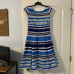 kate spade Blue and White Striped Midi Dress